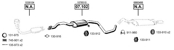 ASMET FO070405 Exhaust System